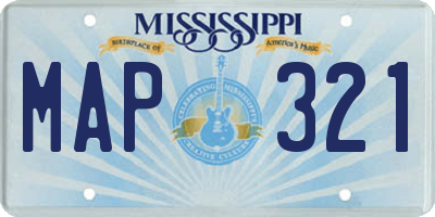 MS license plate MAP321