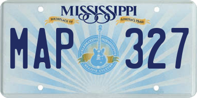 MS license plate MAP327
