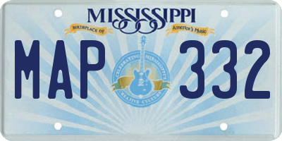 MS license plate MAP332