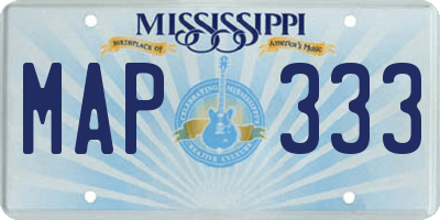 MS license plate MAP333