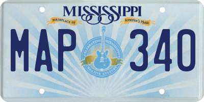 MS license plate MAP340