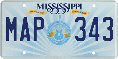 MS license plate MAP343