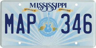 MS license plate MAP346