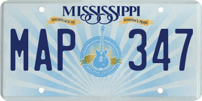 MS license plate MAP347