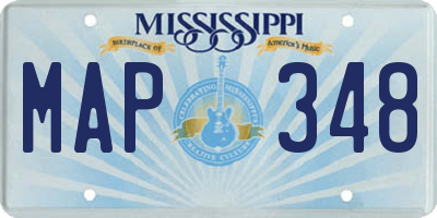 MS license plate MAP348