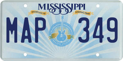MS license plate MAP349