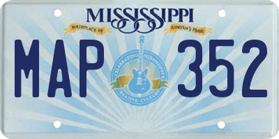 MS license plate MAP352