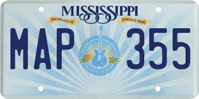 MS license plate MAP355