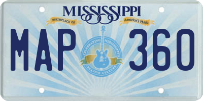 MS license plate MAP360
