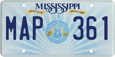 MS license plate MAP361