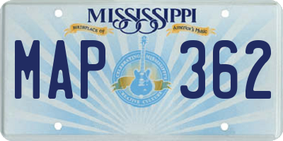 MS license plate MAP362