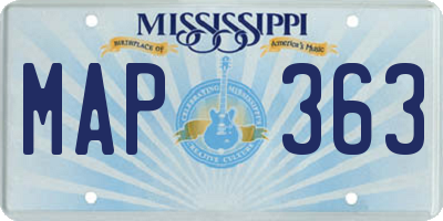 MS license plate MAP363