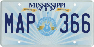 MS license plate MAP366