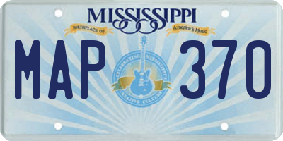 MS license plate MAP370
