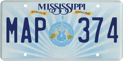 MS license plate MAP374