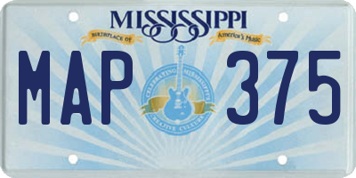 MS license plate MAP375