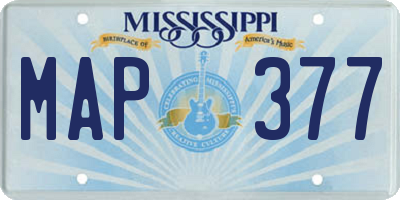 MS license plate MAP377
