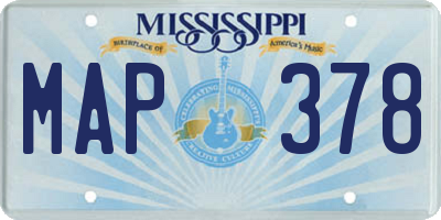 MS license plate MAP378