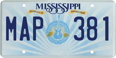 MS license plate MAP381