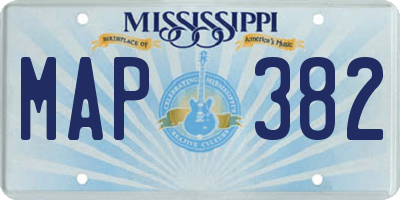 MS license plate MAP382