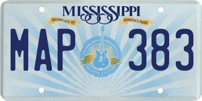 MS license plate MAP383
