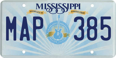MS license plate MAP385