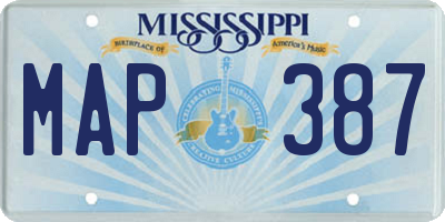 MS license plate MAP387