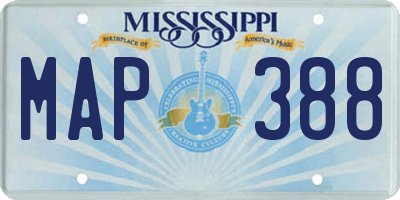 MS license plate MAP388