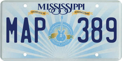 MS license plate MAP389