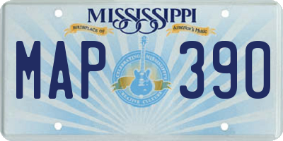 MS license plate MAP390