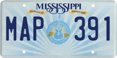 MS license plate MAP391