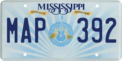 MS license plate MAP392
