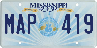MS license plate MAP419
