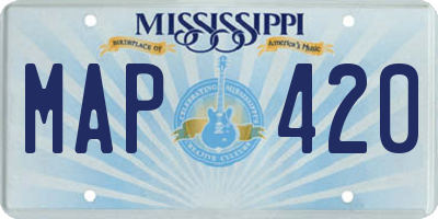 MS license plate MAP420