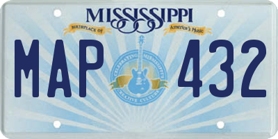 MS license plate MAP432