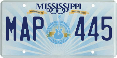 MS license plate MAP445