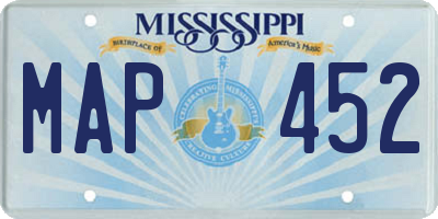 MS license plate MAP452