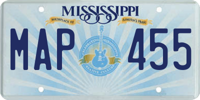 MS license plate MAP455