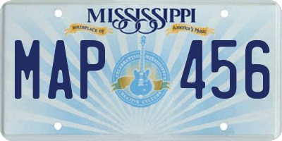 MS license plate MAP456