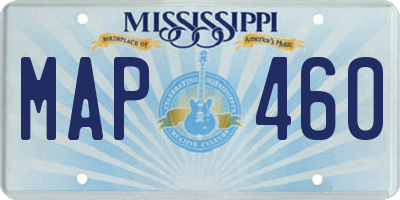 MS license plate MAP460