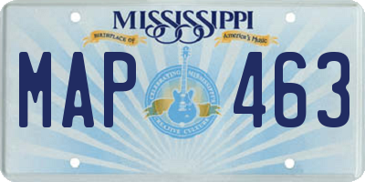 MS license plate MAP463