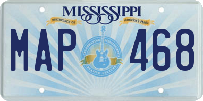 MS license plate MAP468