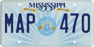 MS license plate MAP470