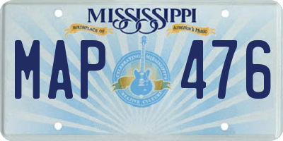 MS license plate MAP476