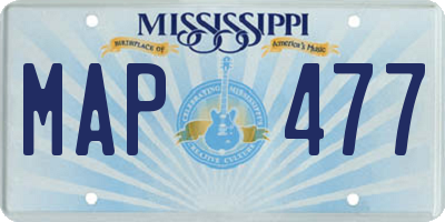 MS license plate MAP477
