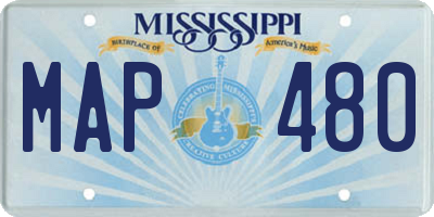 MS license plate MAP480