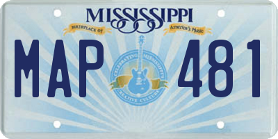 MS license plate MAP481