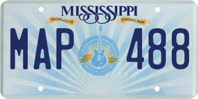 MS license plate MAP488