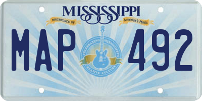 MS license plate MAP492