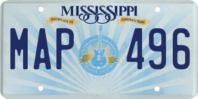 MS license plate MAP496